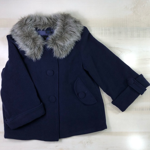 Jack BB Dakota Coat Kids Girl Fur Collar XS - Picture 2 of 7